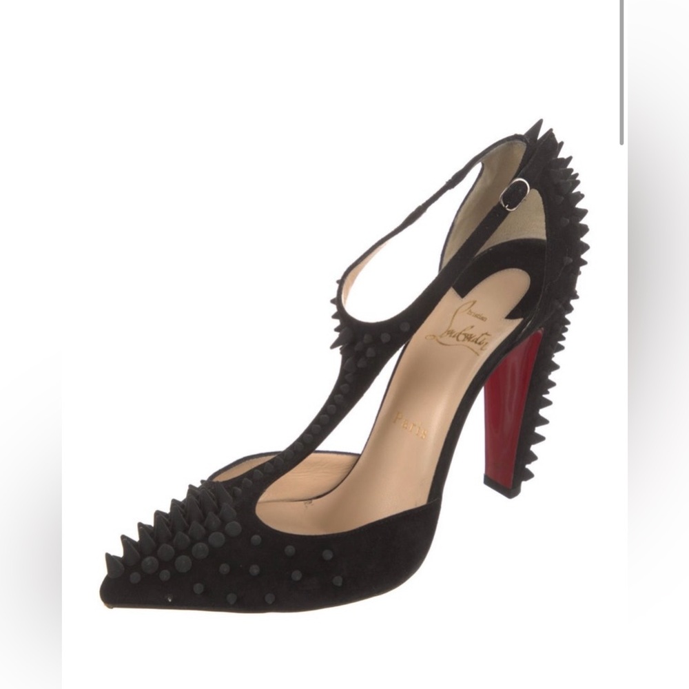 Christian Louboutin Black Spiked Heels 100% AUTHENTIC - Picture 3 of 10